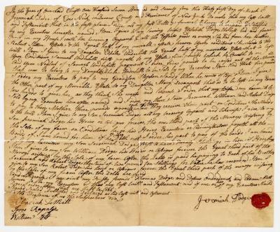 Probated will of Jeremiah Dodge, 1780