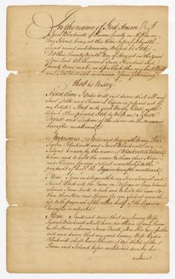 Probated will of Jacob Blackwell, 1780