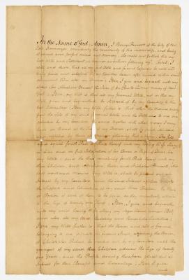 Probated will of Henry Brevoort, 1782