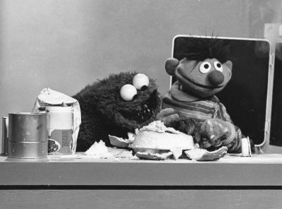 Cookie Monster and Ernie from Sesame Street