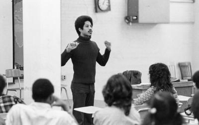 Felipe Luciano at Bennett High School at the Outriders Poets in the Schools program