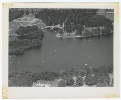Belmont Lake State Park. Aerial Photograph of boating