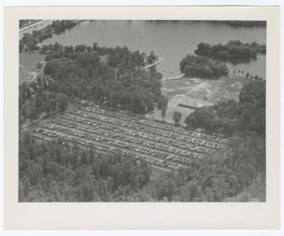 Belmont Lake State Park. Aerial Photograph, parking lot