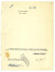 Translator's deposition, "Las Abandonadas," 1945