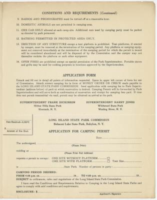 Information, Conditions and Requirements Relative to Camping