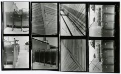 Contact sheet with eight images of showers and decking