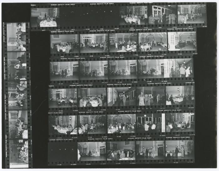 Contact sheet with thirty-three images of E. Seibert Retirement