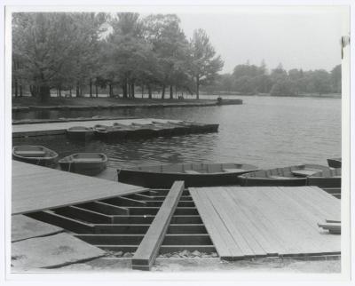 Belmont Lake State Park Playground. Boat dock under construction