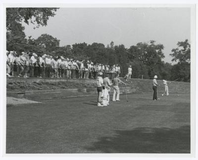 Group watching Long Island PGA Tournament. Bethpage State Park