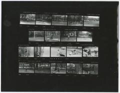 Contact sheet with nineteen images of a play area