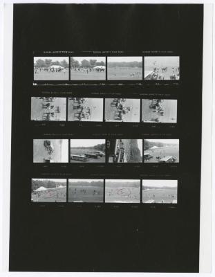 Contact sheet of sixteen images of Bethpage State Park Polo Field. Shearson Lehman Tournament