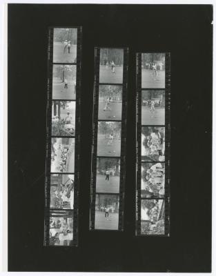 Contact sheet with sixteen images of Bethpage State Park Senior Games. Yellow course