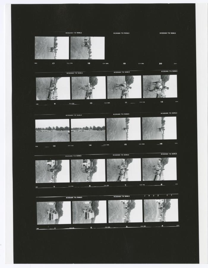 Contact sheet of eighteen images of Bethpage State Park Polo Field. Shearson Lehman Tournament
