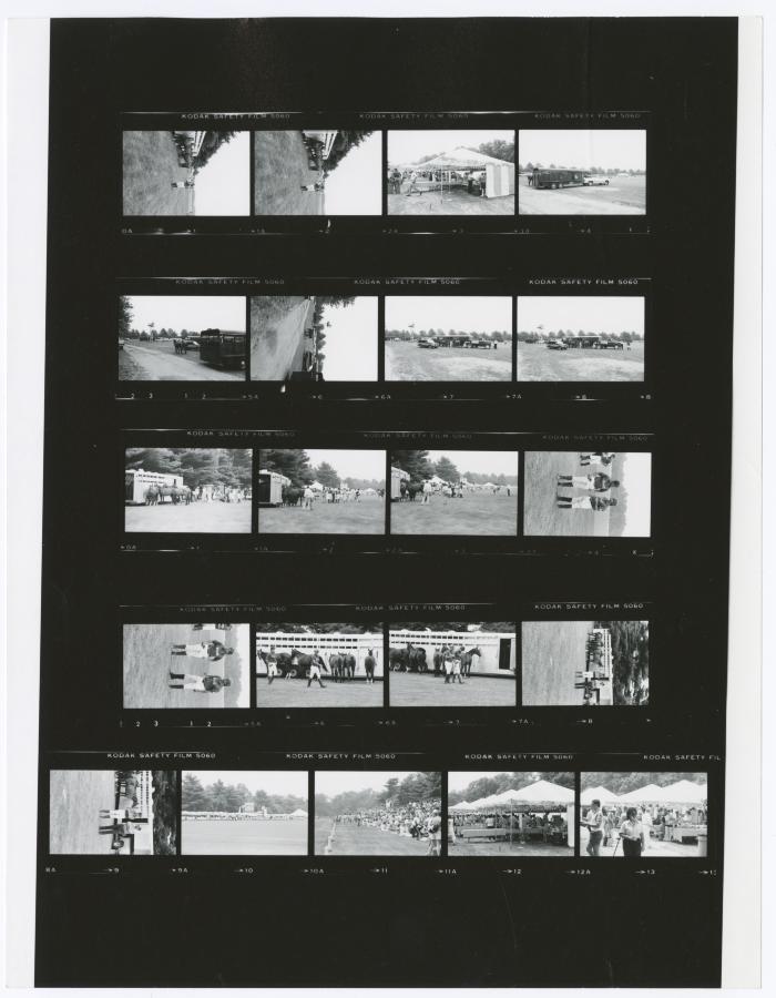 Contact sheet of twenty-one images of Bethpage State Park Polo Field. Shearson Lehman Tournament