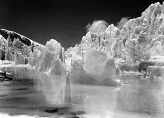 Lake in glacial ice, Rongbuk Glacier - Mount Everest on Tibet side