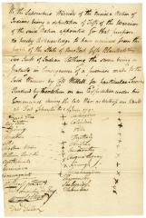 Acknowledgement of war service, Oneida Indians