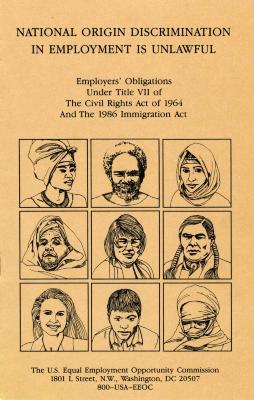 US EEOC pamphlet, National Origin Discrimination in Employment is Unlawful