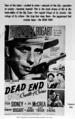 Entertainment - Historical photograph of movie poster, "Dead End - Cradle of Crime"