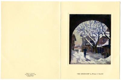 Holiday card from Winston Churchill to Governor Averell Harriman