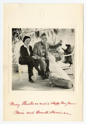 Holiday card from Governor Averell Harriman and Marie Harriman