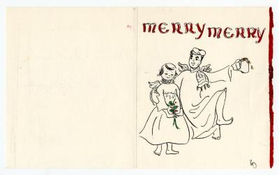 Holiday card from Liz and Daniel Patrick Moynihan to Governor Averell Harriman