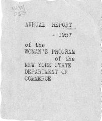 Annual report of the Woman's Program of the New York State Department of Commerce