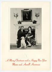 Holiday card from Governor Averell Harriman and Marie Harriman