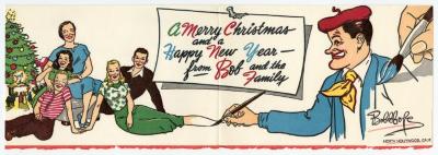Holiday card from Bob Hope and family to Governor Averell Harriman