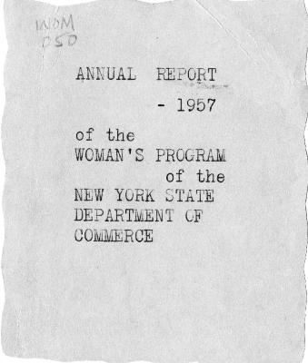 Annual report of the Woman's Program of the New York State Department of Commerce