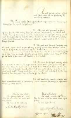 An act for the more effectual protection of the property of married women