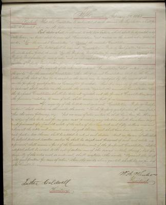 Proposed constitution of the state of New York, resolutions of February 28, 1868