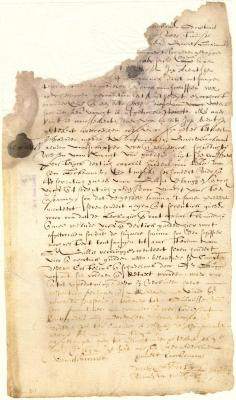 Bond of Govert Loockemans and Cornelis Leendersen for goods brought over in the ship Coninck David