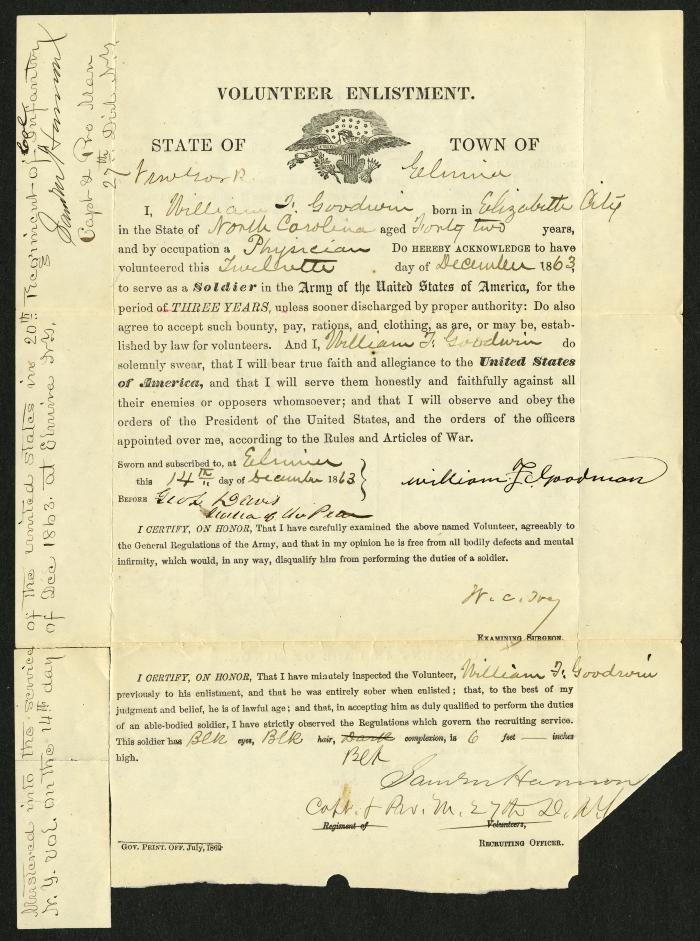 Volunteer enlistment, William Goodwin