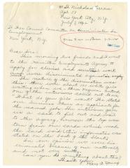 Letter from Mary A. Young to NYS War Council, Committee on Discrimination in Employment