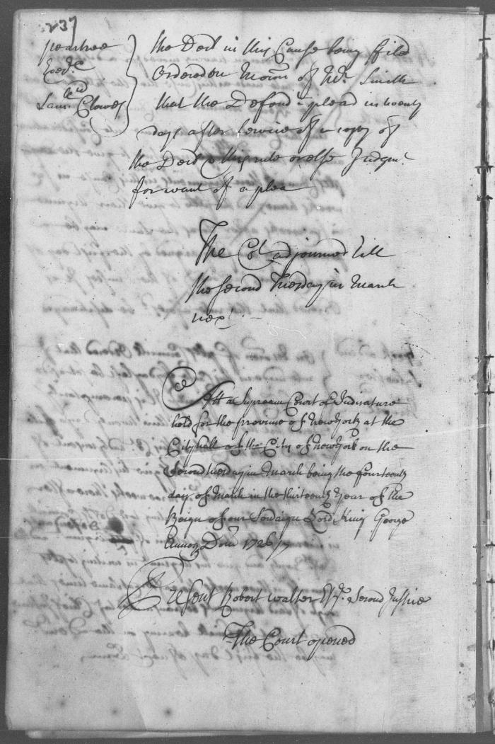 Engrossed minutes of the Supreme Court of Judicature, March - June 1727