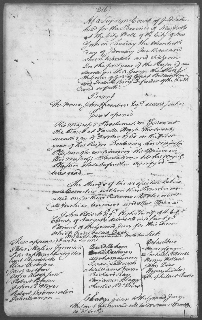 Rough minutes of the Supreme Court of Judicature, January - October 1761