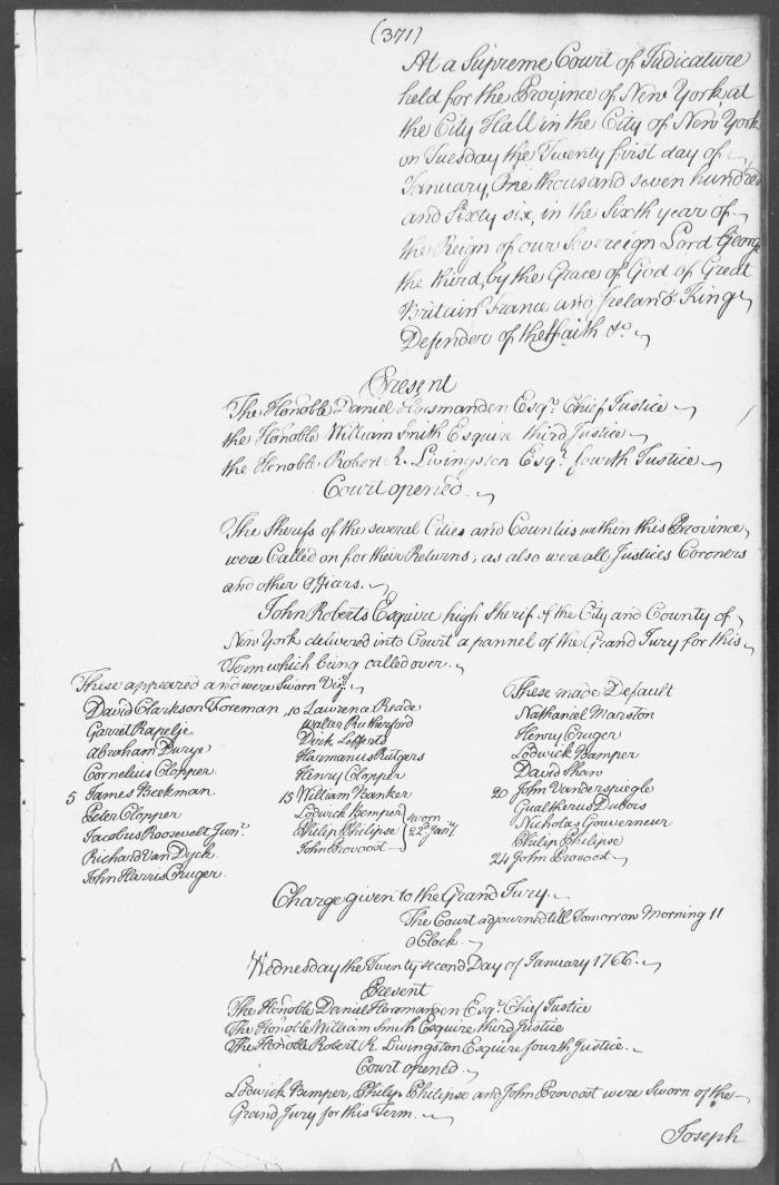 Rough minutes of the Supreme Court of Judicature, January - August 1766