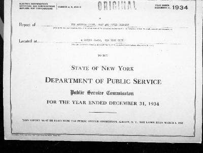 Public utilities annual report of The Astoria Light, Heat and Power Company, 1934