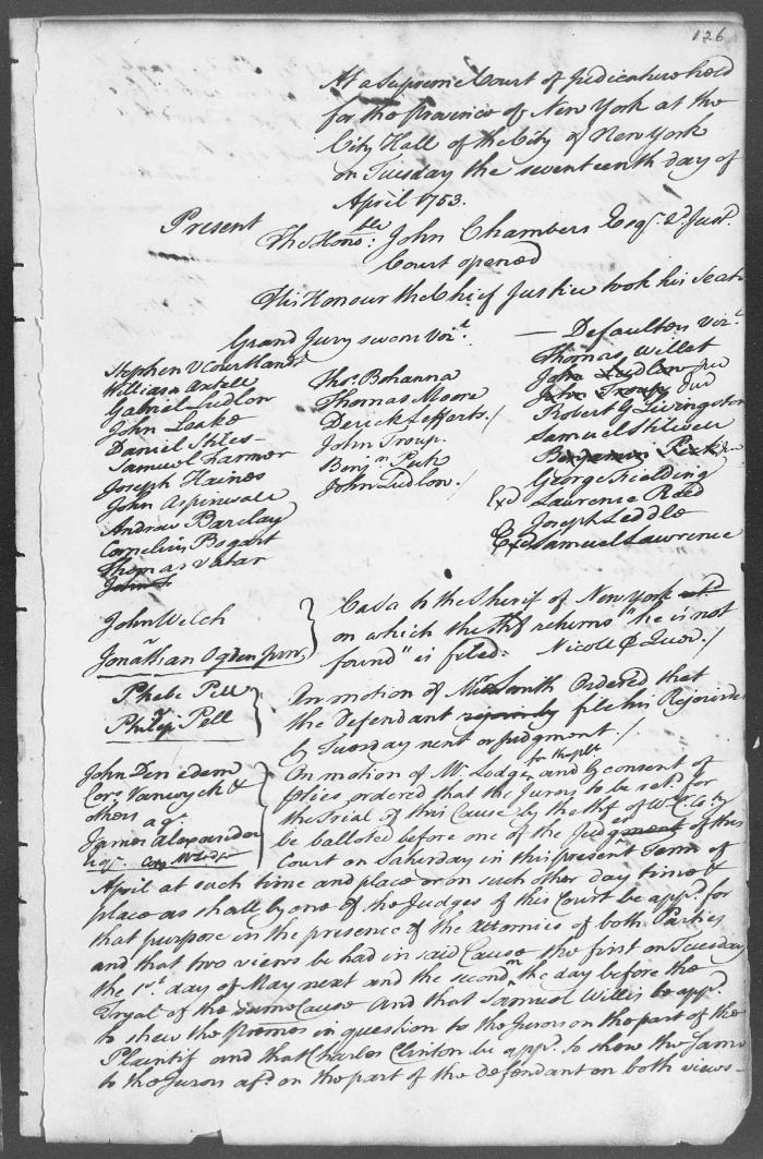 Rough minutes of the Supreme Court of Judicature, April 1753 - August 1754