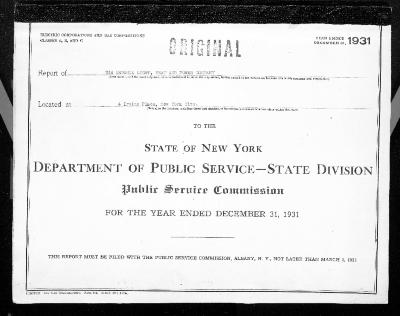 Public utilities annual report of The Astoria Light, Heat and Power Company, 1931