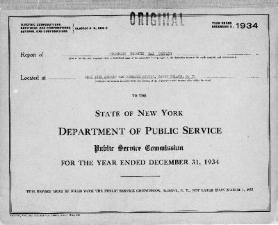 Public utilities annual report of Brooklyn Borough Gas Company, 1934