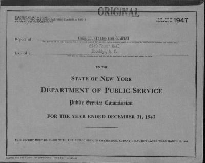Public utilities annual report of Kings County Lighting Company, 1947
