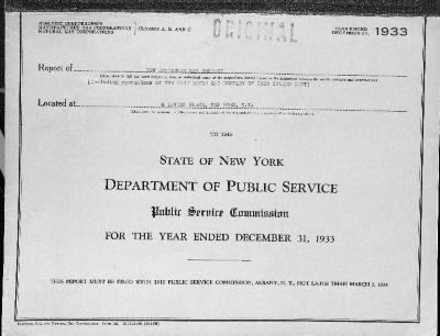 Public utilities annual report of New Amsterdam Gas Company, 1933