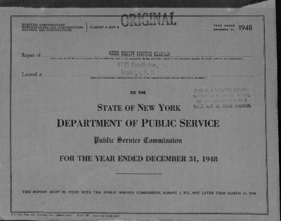 Public utilities annual report of Kings County Lighting Company, 1948