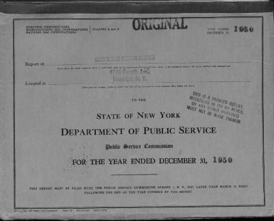 Public utilities annual report of Kings County Lighting Company, 1950