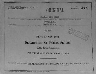 Public utilities annual report of Kings County Lighting Company, 1954