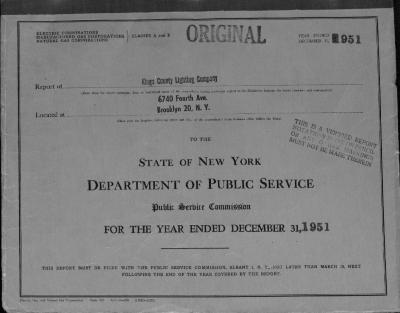Public utilities annual report of Kings County Lighting Company, 1951