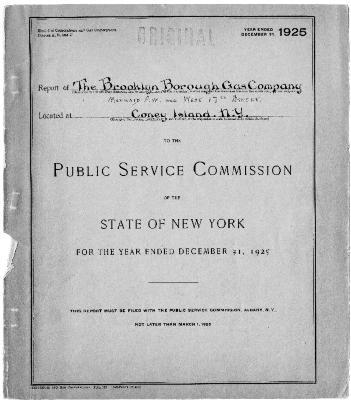 Public utilities annual report of Brooklyn Borough Gas Company, 1925