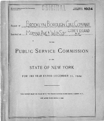 Public utilities annual report of Brooklyn Borough Gas Company, 1924