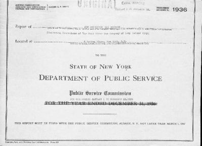 Public utilities annual report of New Amsterdam Gas Company, 1936